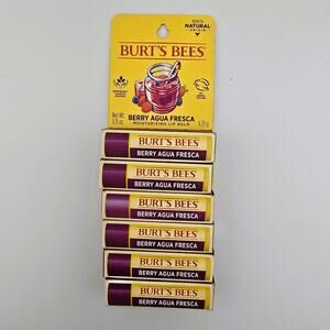 6 Tubes Burt's Bees Berry Agua Fresca Moisturizing Lip Balm